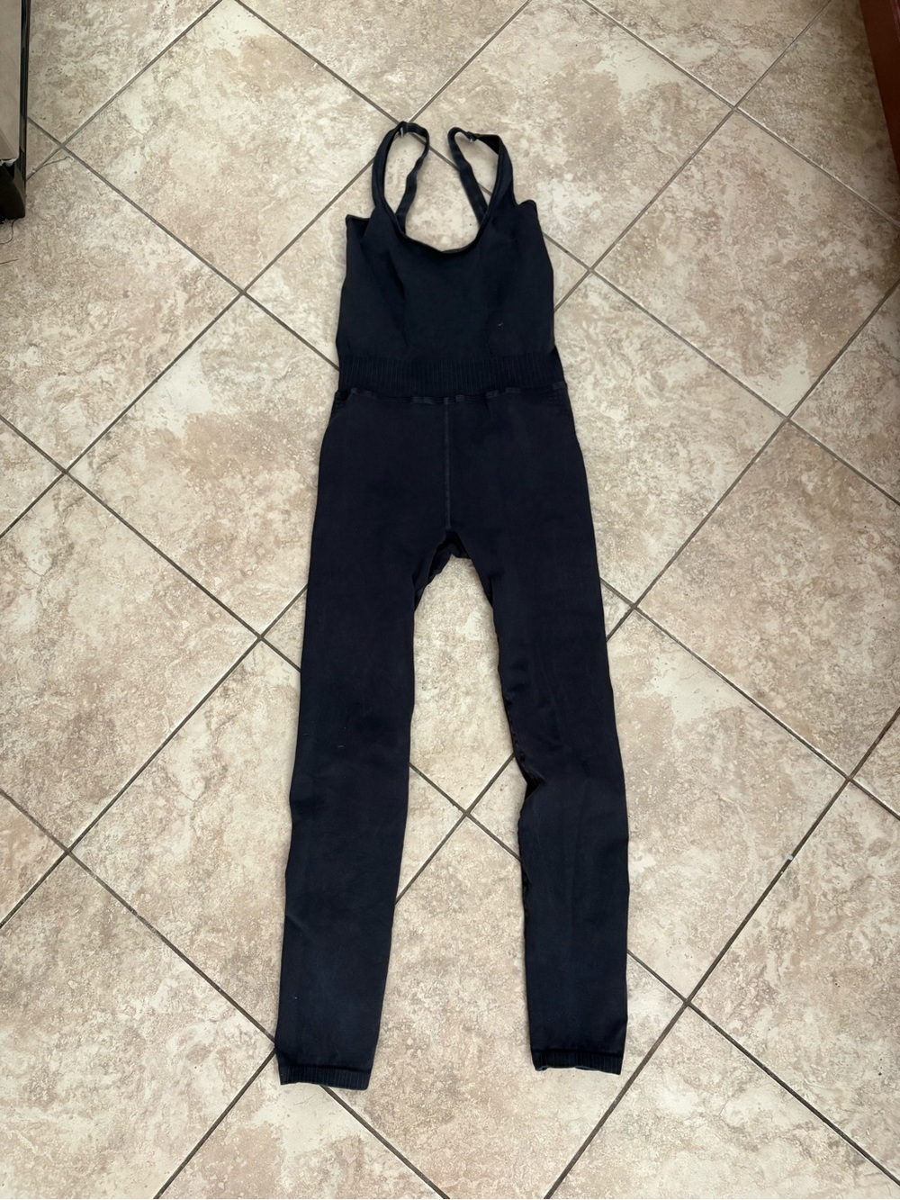 Free People Distressed Black Jumpsuit